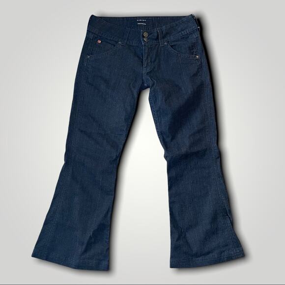 HUDSON DARK WASH CROPPED FLAP POCKET BLUE JEANS SIZE 28 - Picture 3 of 10